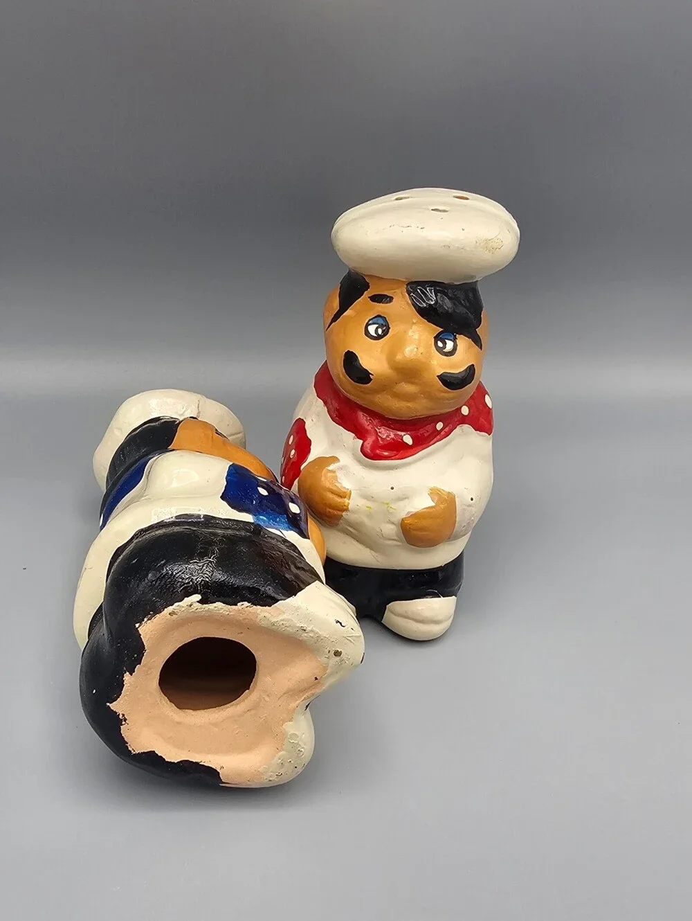Vintage Chef Figurine Salt and Pepper Shakers Set